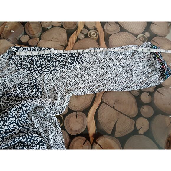 Kyla Seo Patchwork Style Scroll Pattern Tunic Popover Blouse Plus Size XXL - Picture 9 of 9